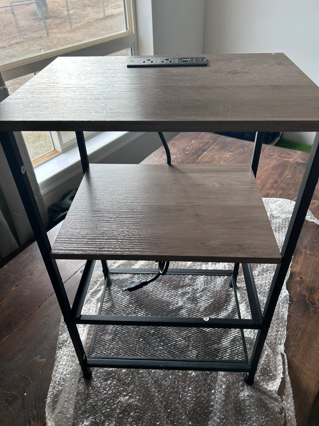Side Table with Built-in Power Outlet