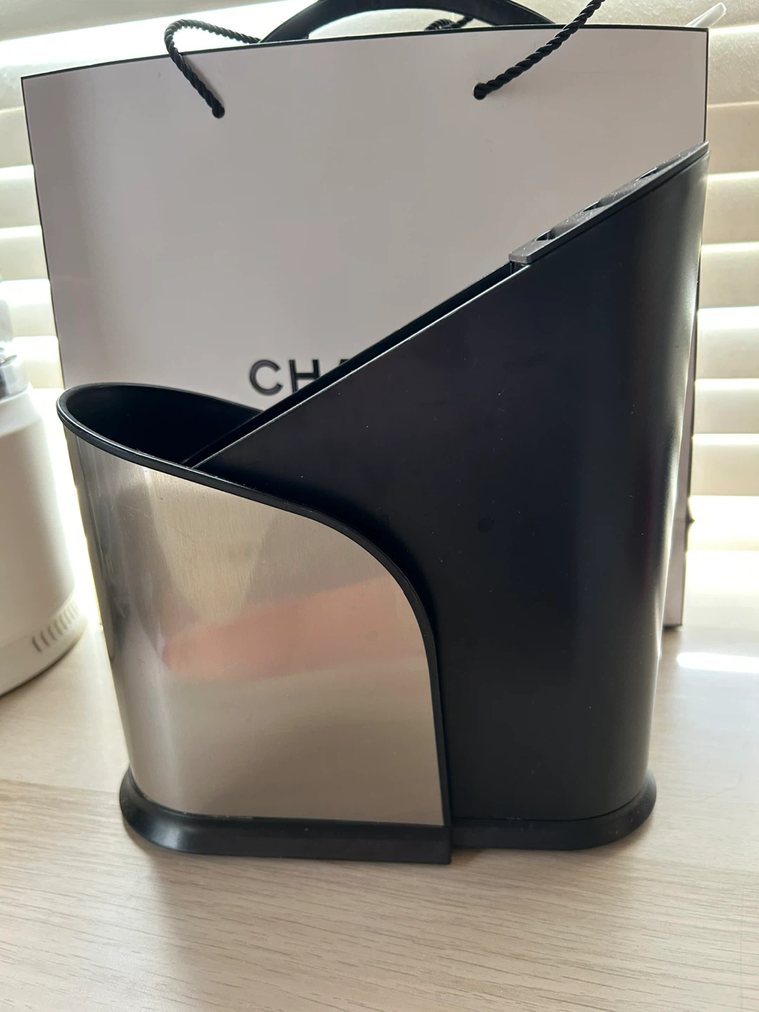 Umbra Black and Silver Utensil Holder