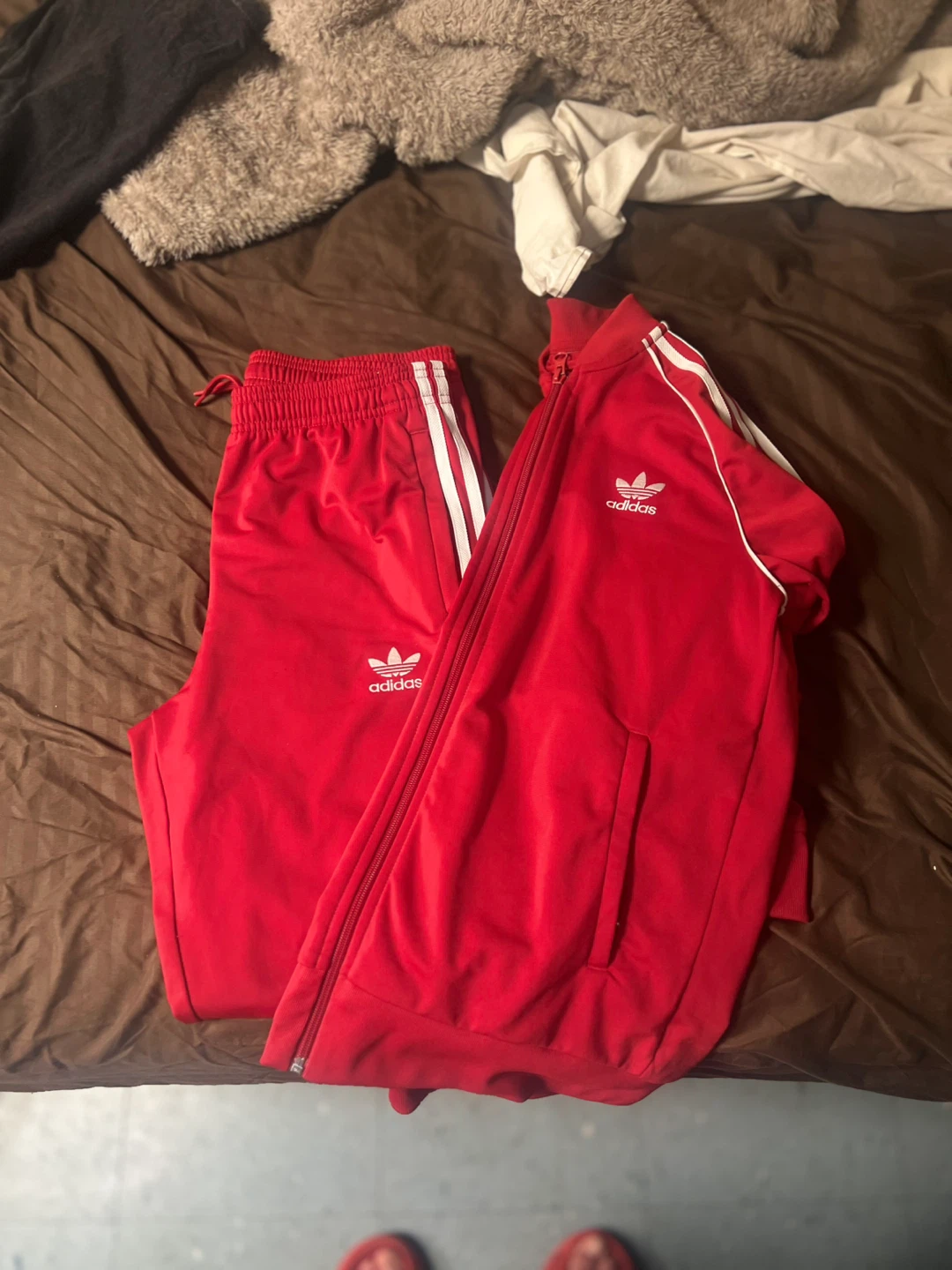 Adidas Red Tracksuit Set