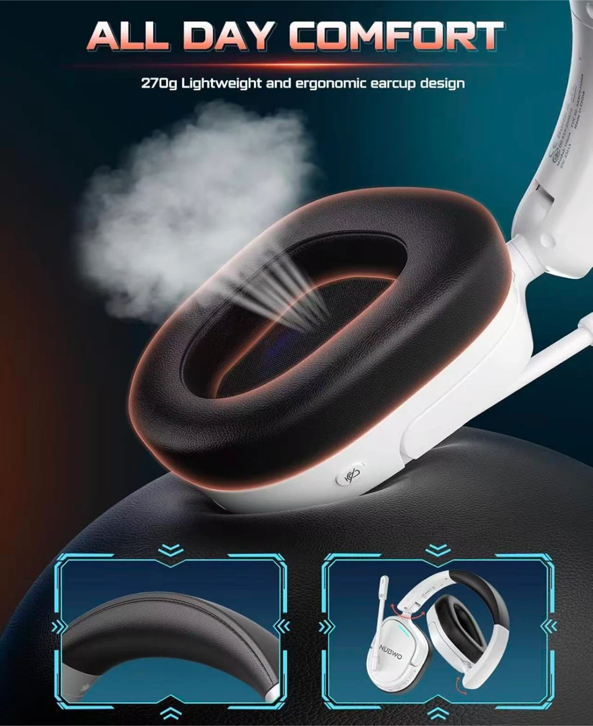 Wireless Gaming Headset with Noise Cancelling Mic - photo 5