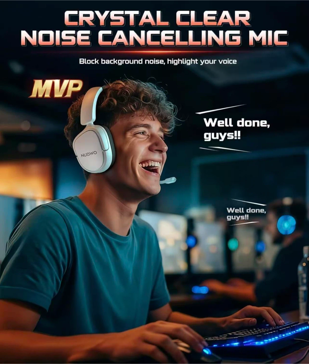 Wireless Gaming Headset with Noise Cancelling Mic - photo 4
