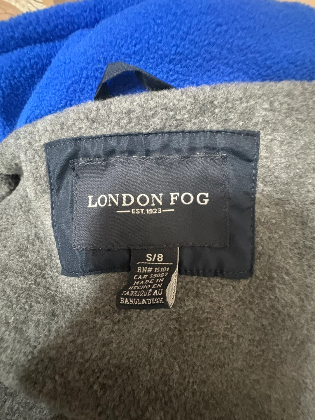 London Fog Boys Puffer Jacket with Hat - Red/Blue, Size S/8 - photo 5