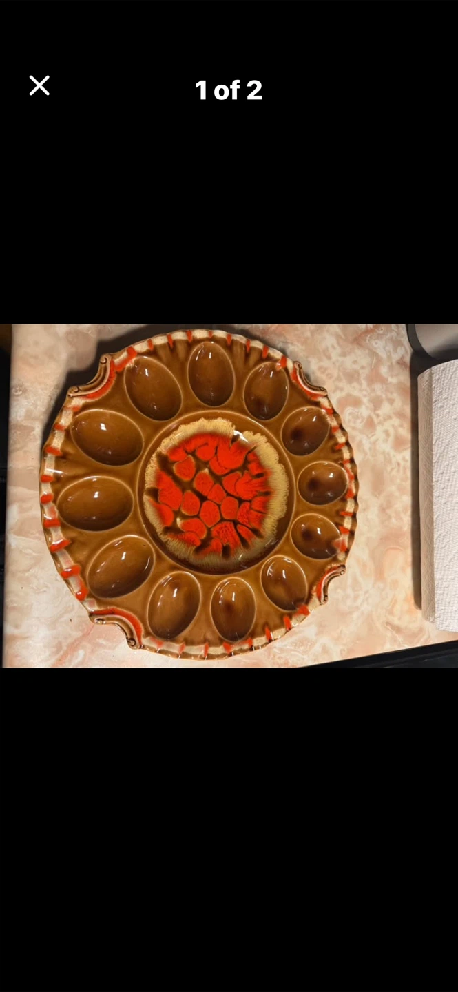 MCM Ceramic Egg Plate