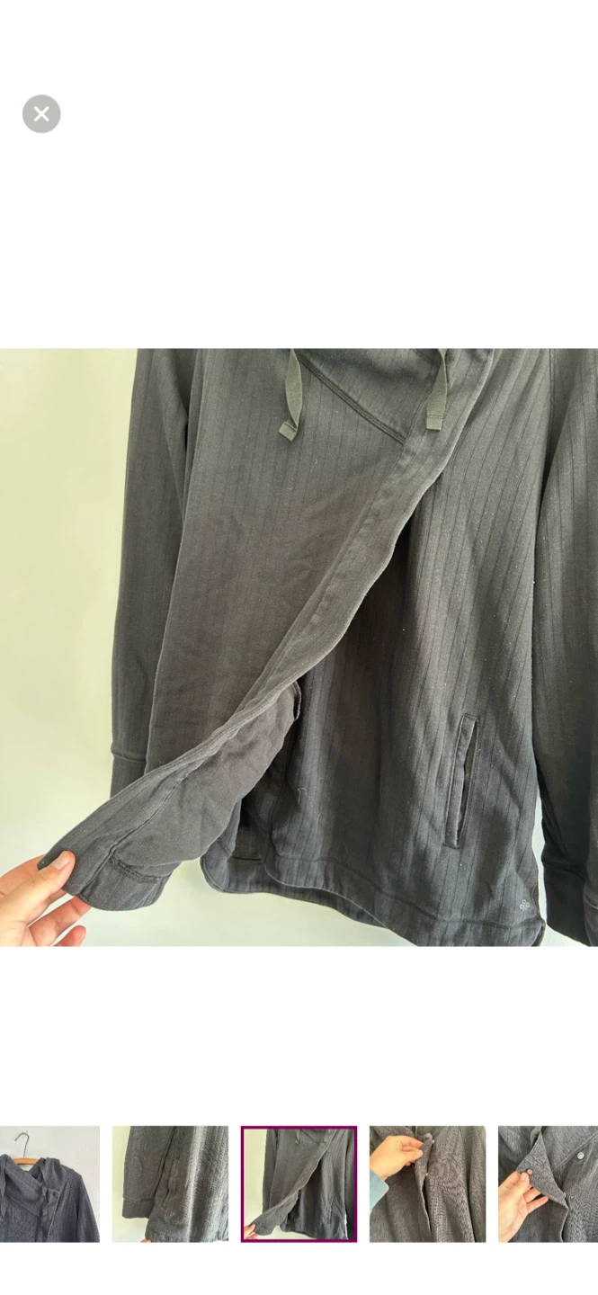 Women's Charcoal Grey Asymmetrical Snap-Front Hooded Jacket - photo 3
