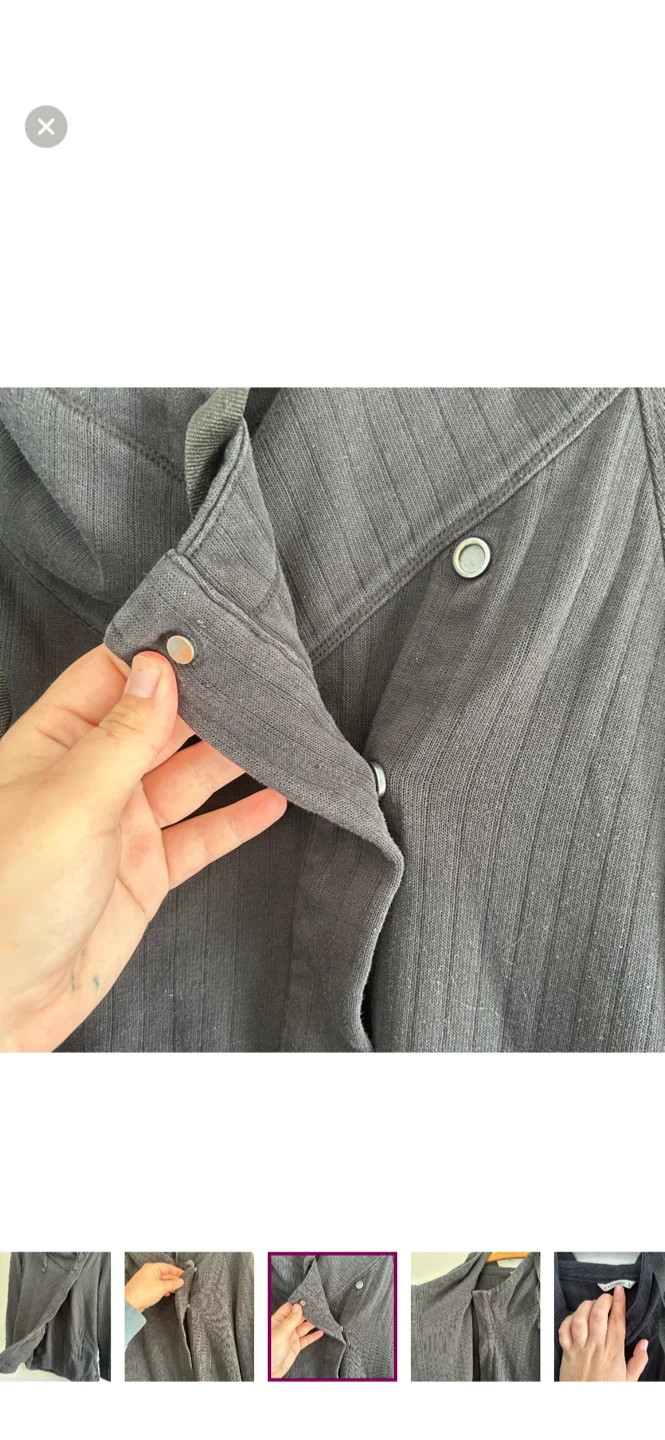 Women's Charcoal Grey Asymmetrical Snap-Front Hooded Jacket - photo 5