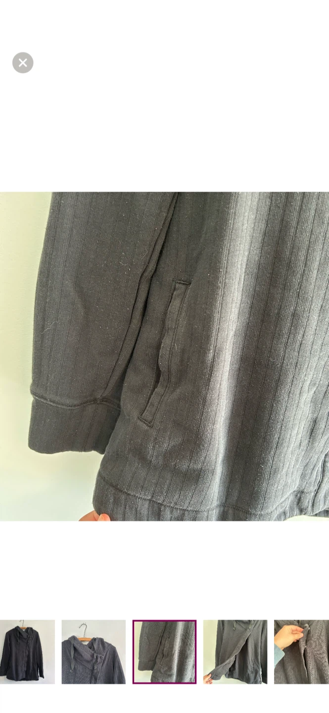 Women's Charcoal Grey Asymmetrical Snap-Front Hooded Jacket - photo 2