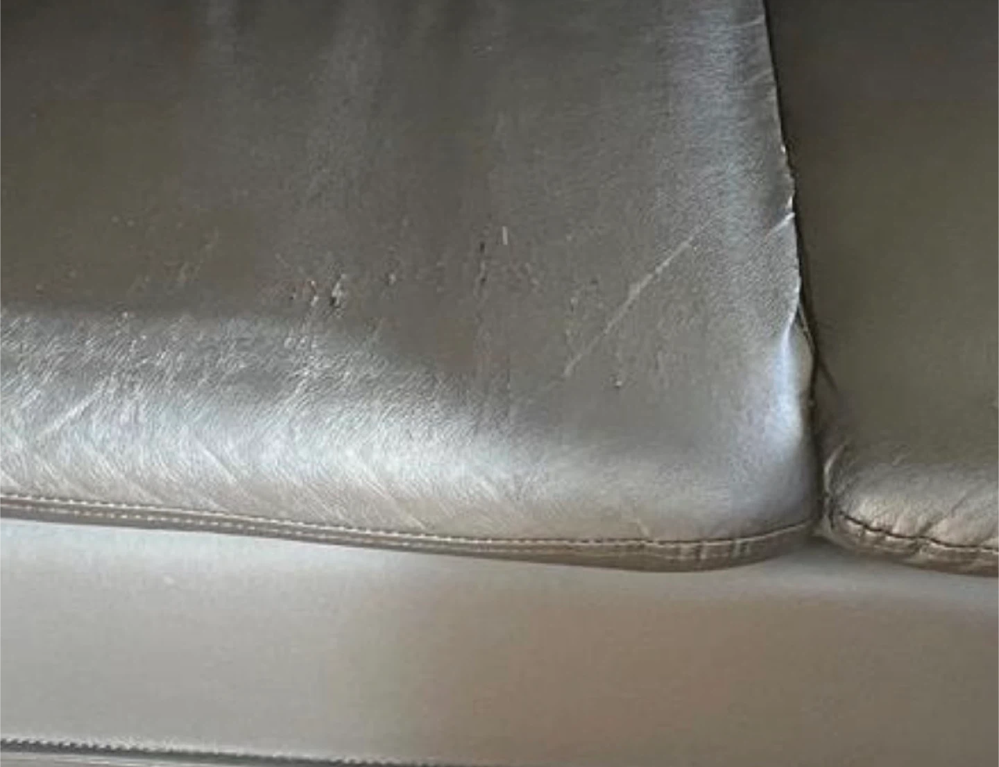 Dark Brown Faux Leather Sofa - photo 3