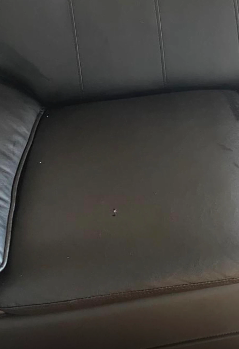 Dark Brown Faux Leather Sofa - photo 4