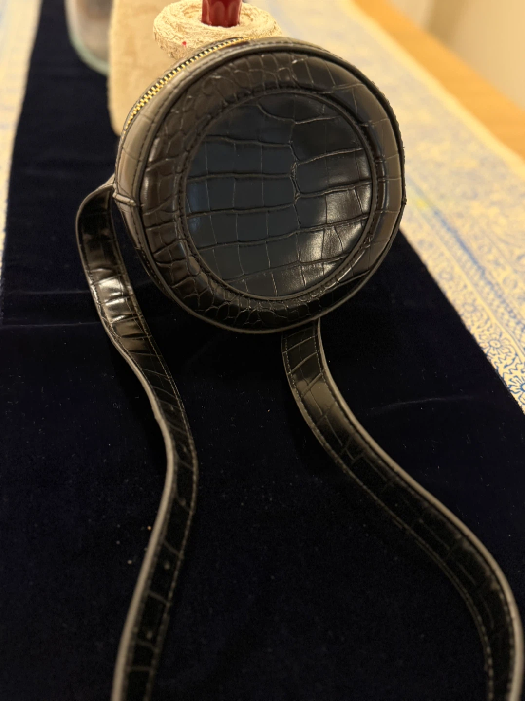Black Faux Croc Round Purse - photo 2