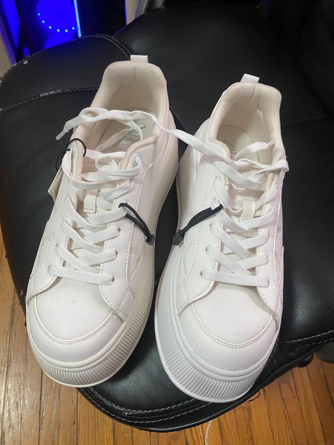 White platform sneakers