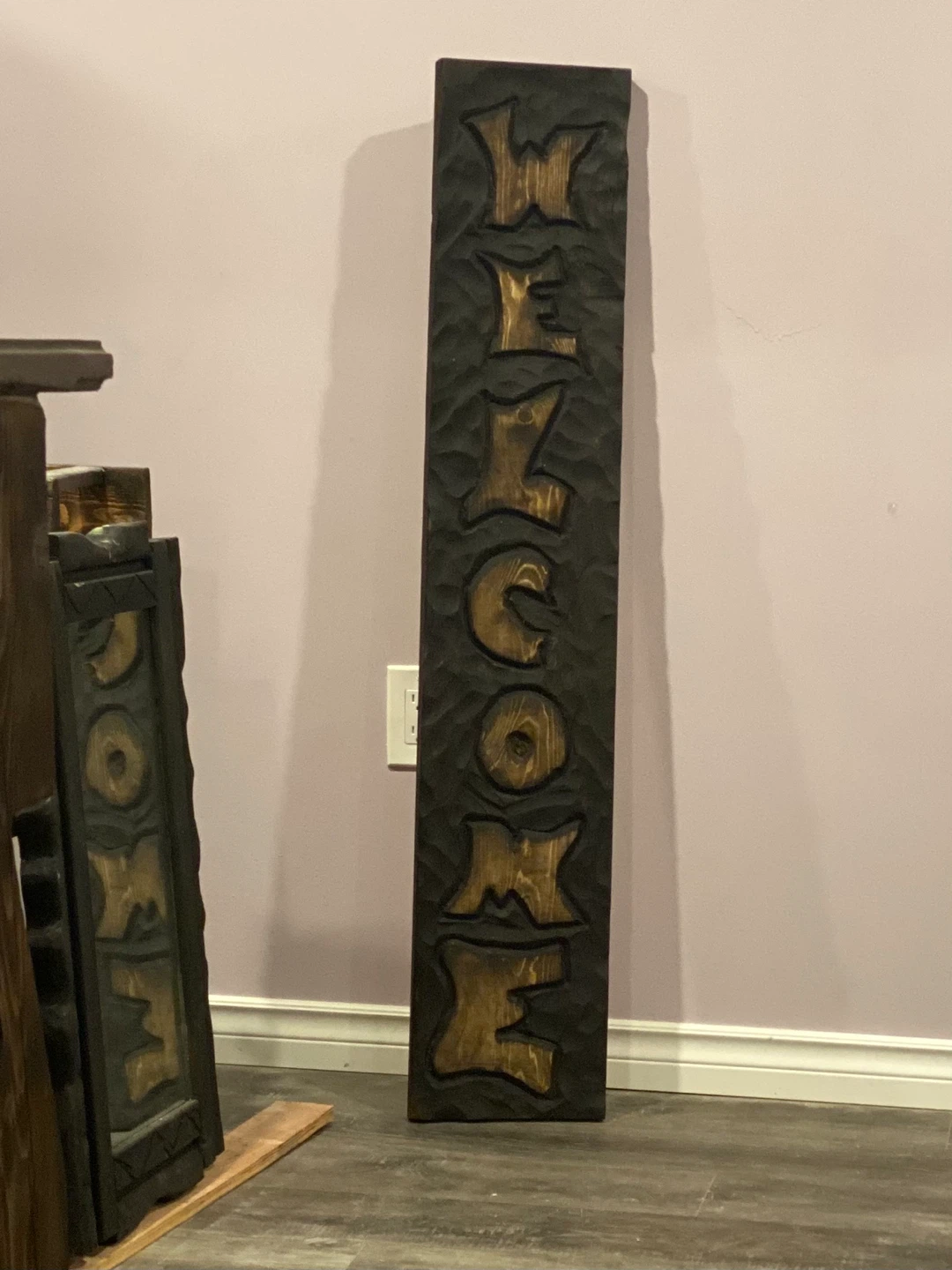 Carved Wood "WELCOME" Sign - photo 2