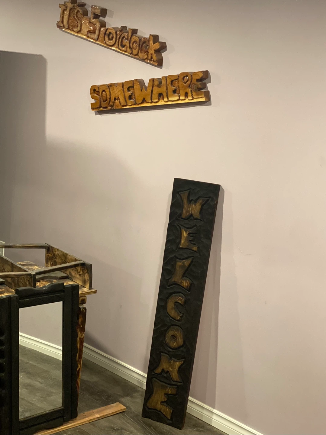 Carved Wood "WELCOME" Sign - photo 3