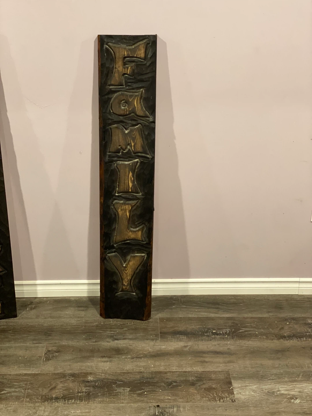 Wooden "FAMILY" Carved Sign