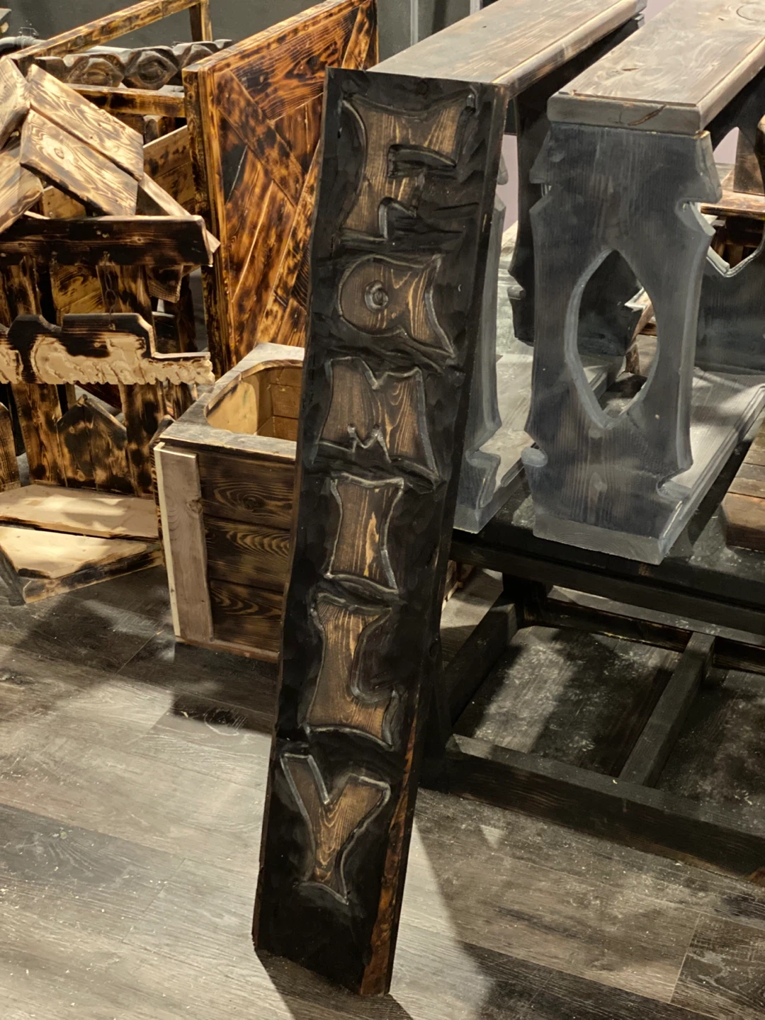 Wooden "FAMILY" Carved Sign - photo 2