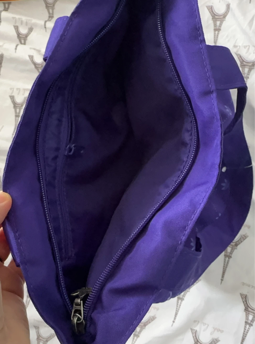Adidas Purple Tote Bag with Trefoil Print - photo 3