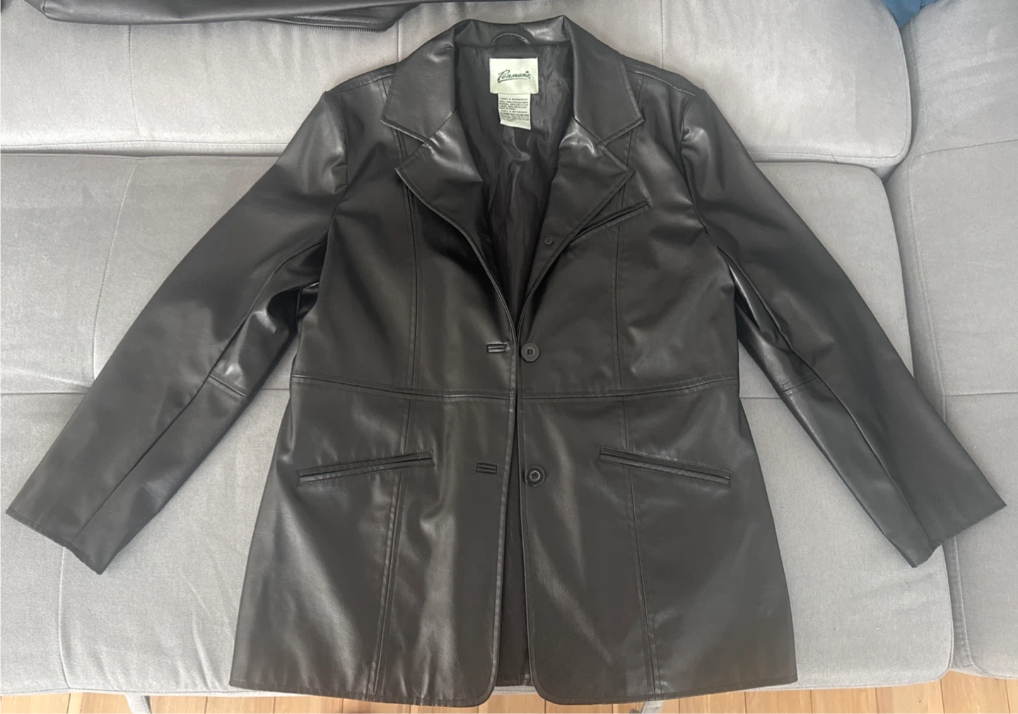 Veste Penman's noire en similicuir pour femme