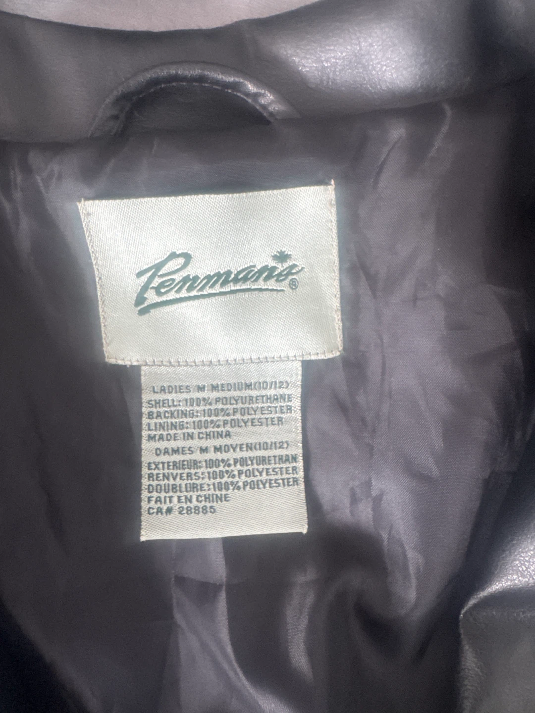 Veste Penman's noire en similicuir pour femme - photo 2