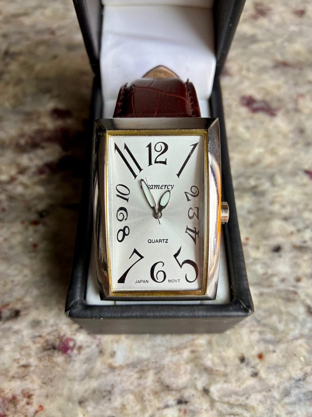 Gramercy Quartz Watch with Brown Croc-Embossed Band