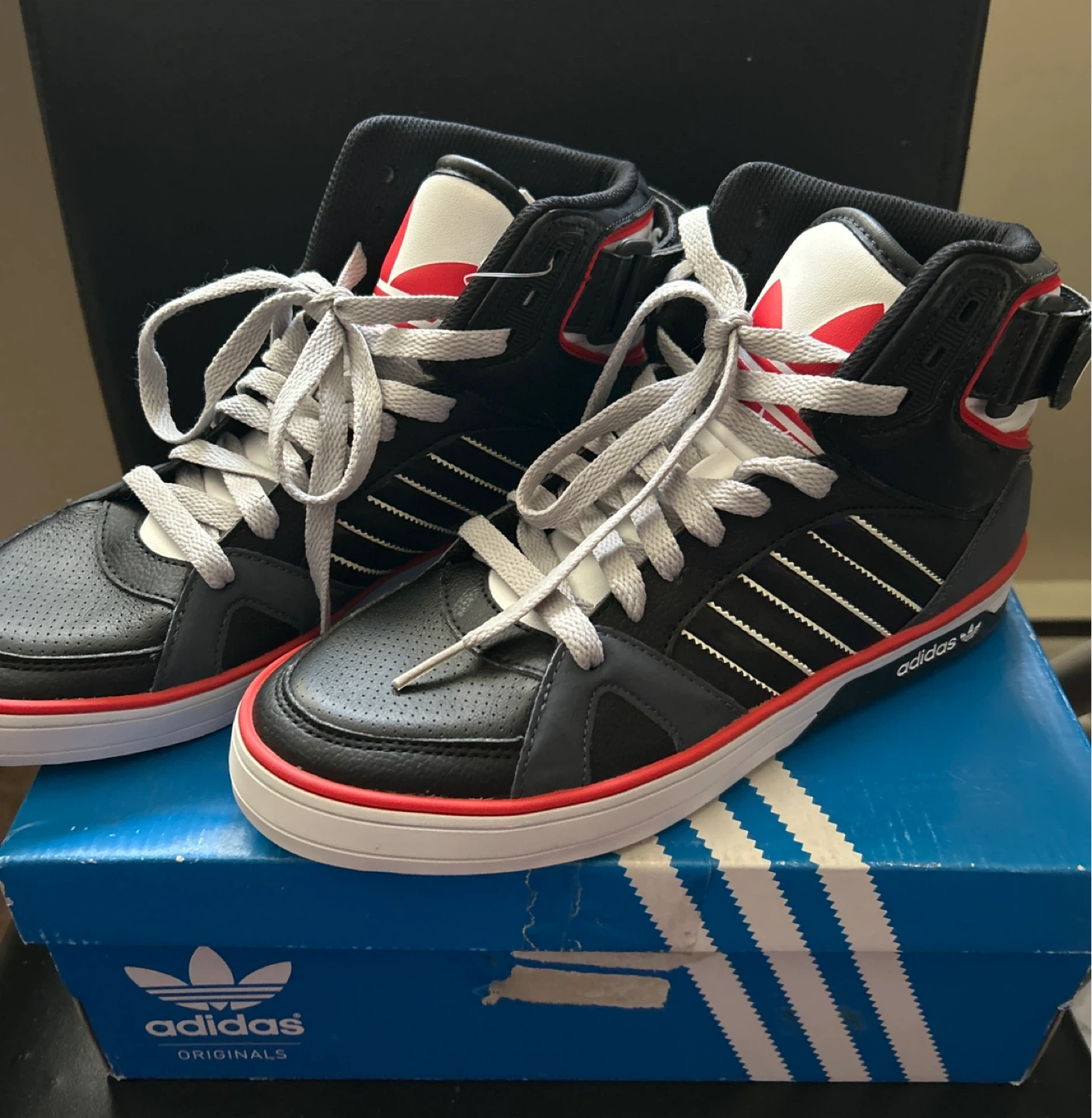 Adidas Space Diver High Top Sneakers - Black/Grey/Red