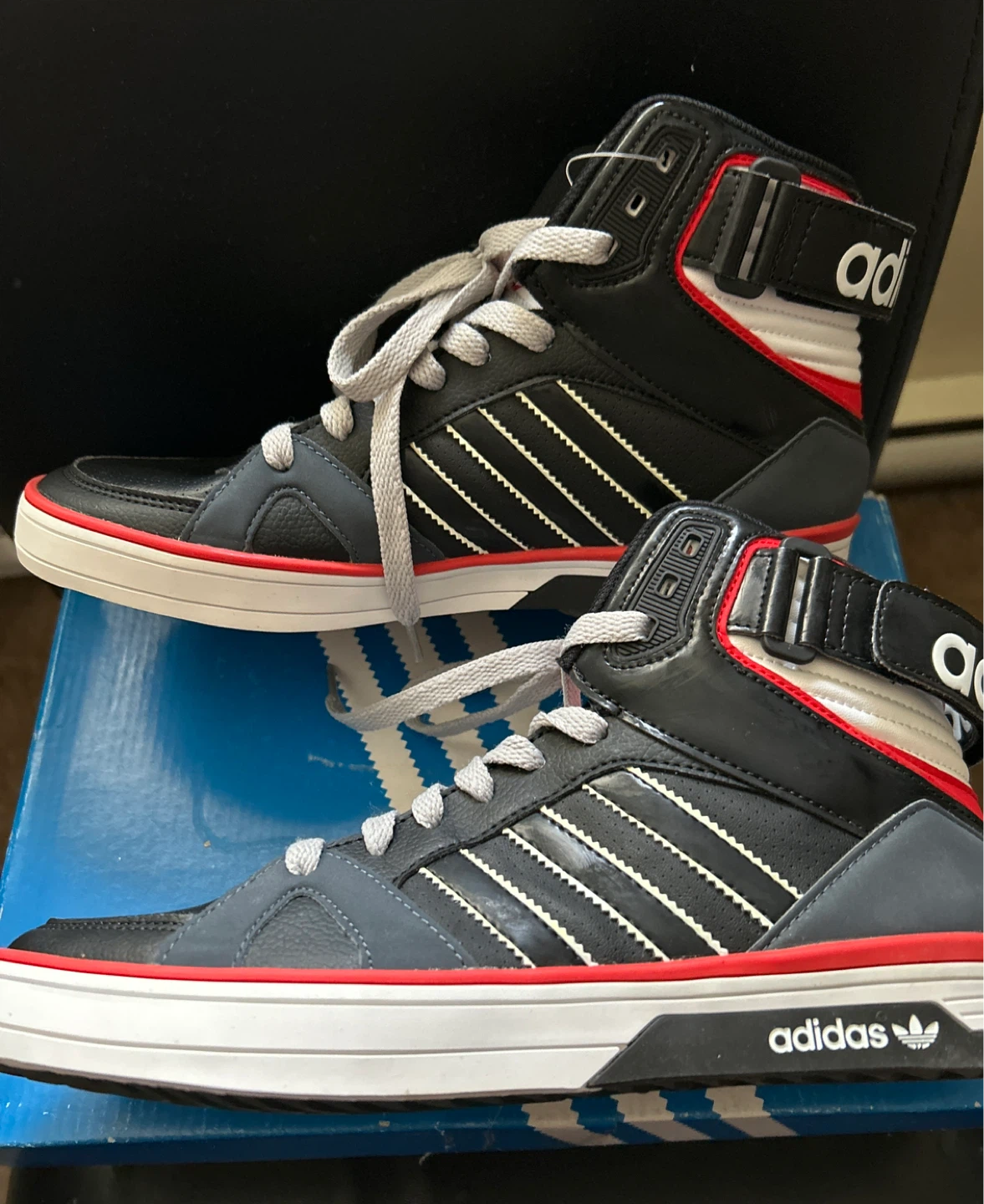 Adidas Space Diver High Top Sneakers - Black/Grey/Red - photo 3