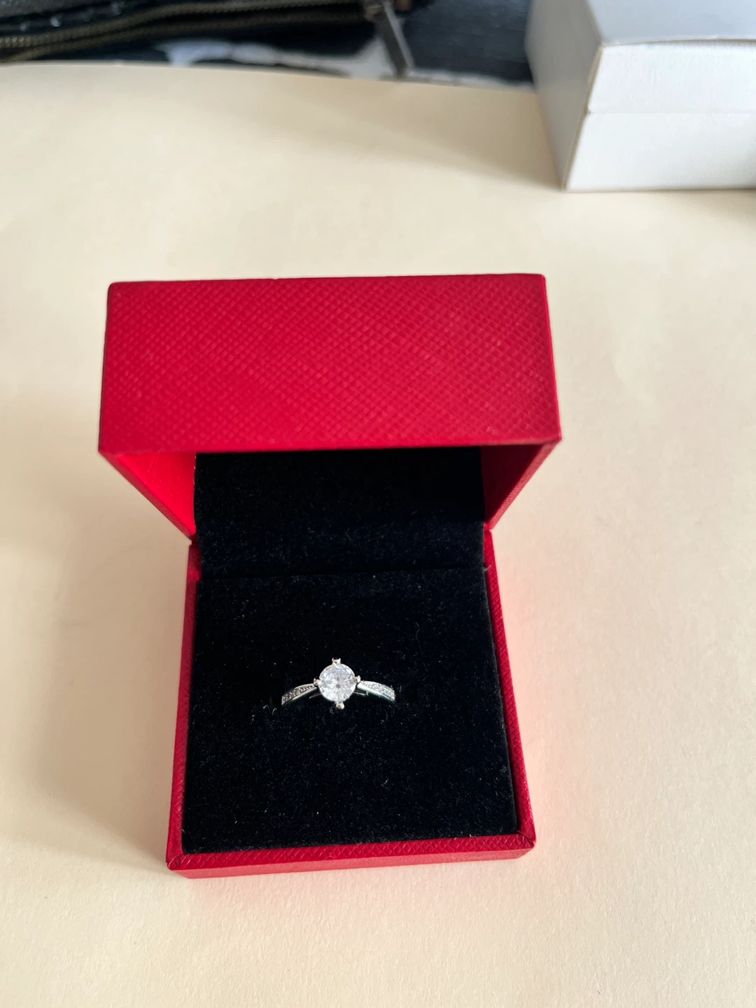Silver Ring in Red Gift Box