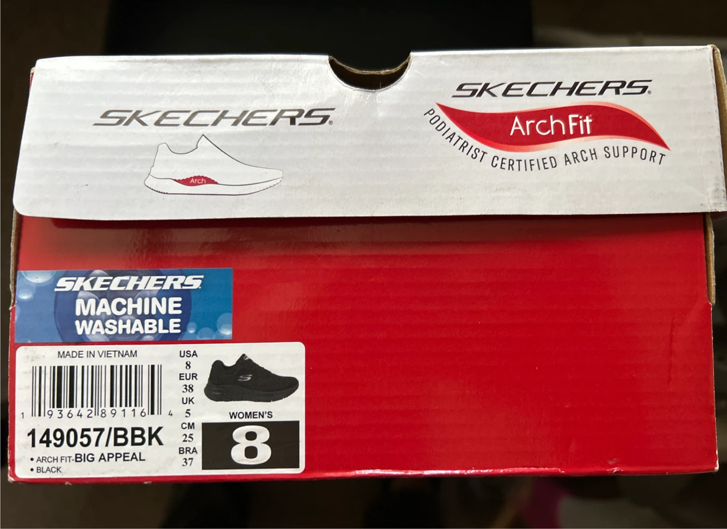 Skechers Arch Fit Women's Shoes - Black - Size 8