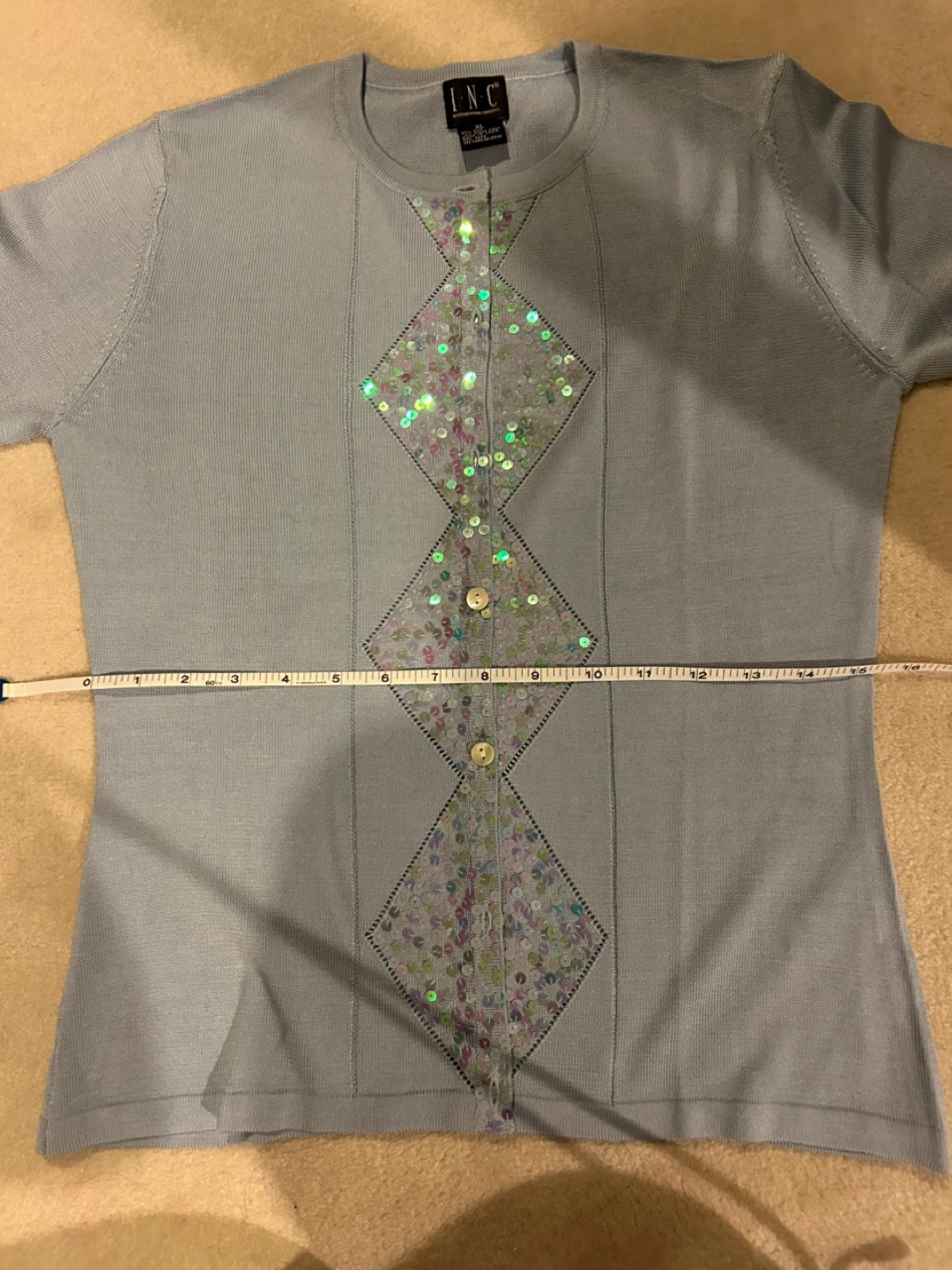 Light Blue Sequin Cardigan - photo 4