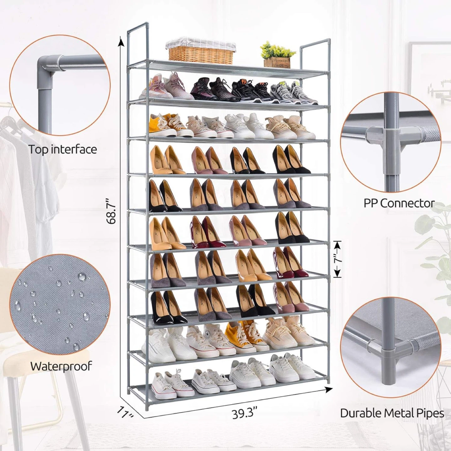 10-Tier Shoe Rack