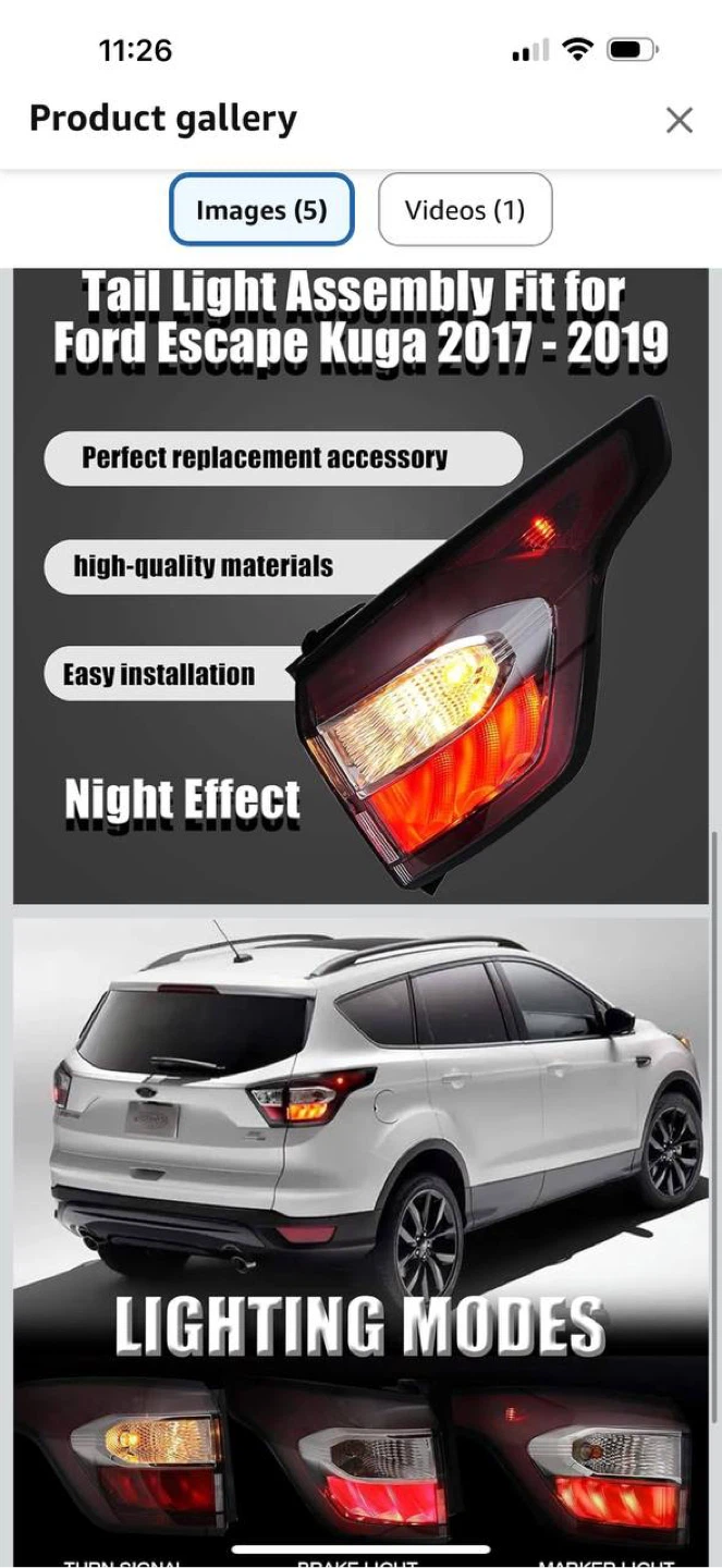 LEVANLIGHT Right Passenger Side Tail Light Assem - photo 2