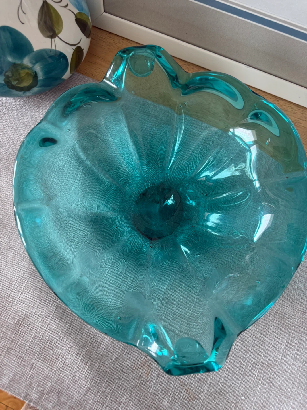 Teal Murano Glass Decorative Dish