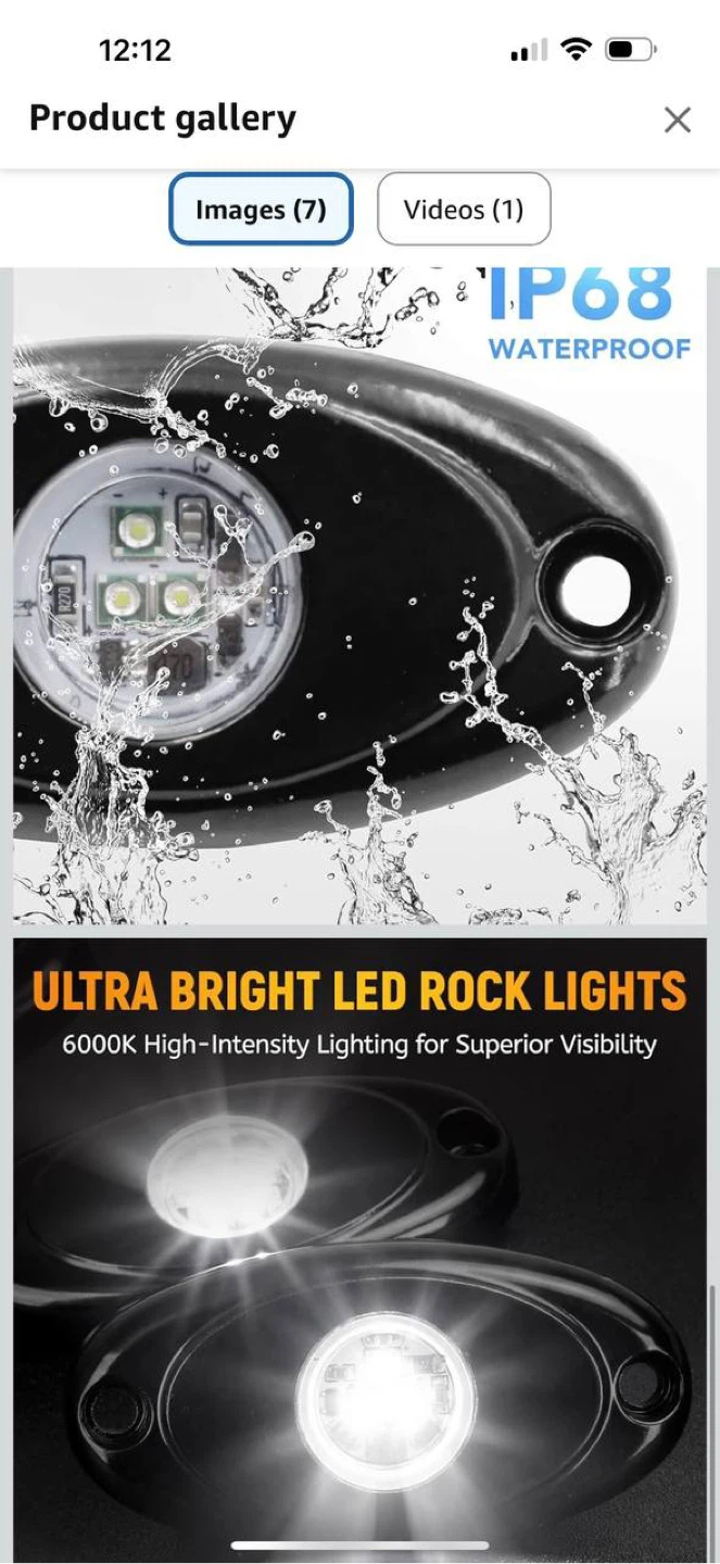 YONEDA LED Rock Lights Kit for Trucks – 4 Pods White (NEW) - photo 5