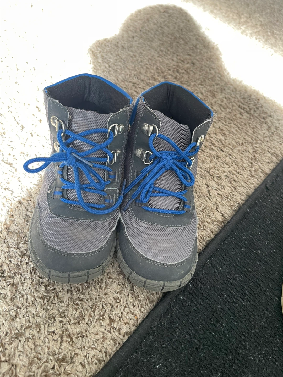 Gymboree Kids Blue & Grey Lace-Up Boots - Size 11