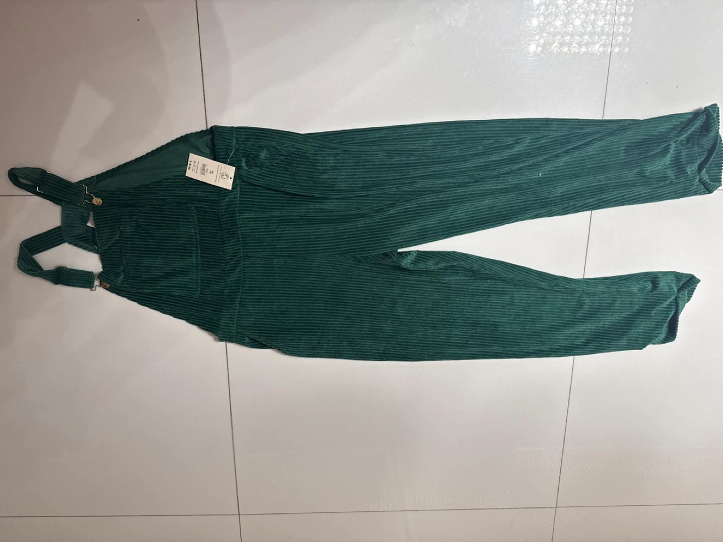 Unisex Green Corduroy Overalls - Size XXL - photo 4