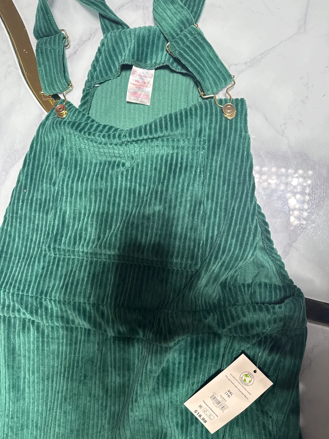 Unisex Green Corduroy Overalls - Size XXL - photo 3