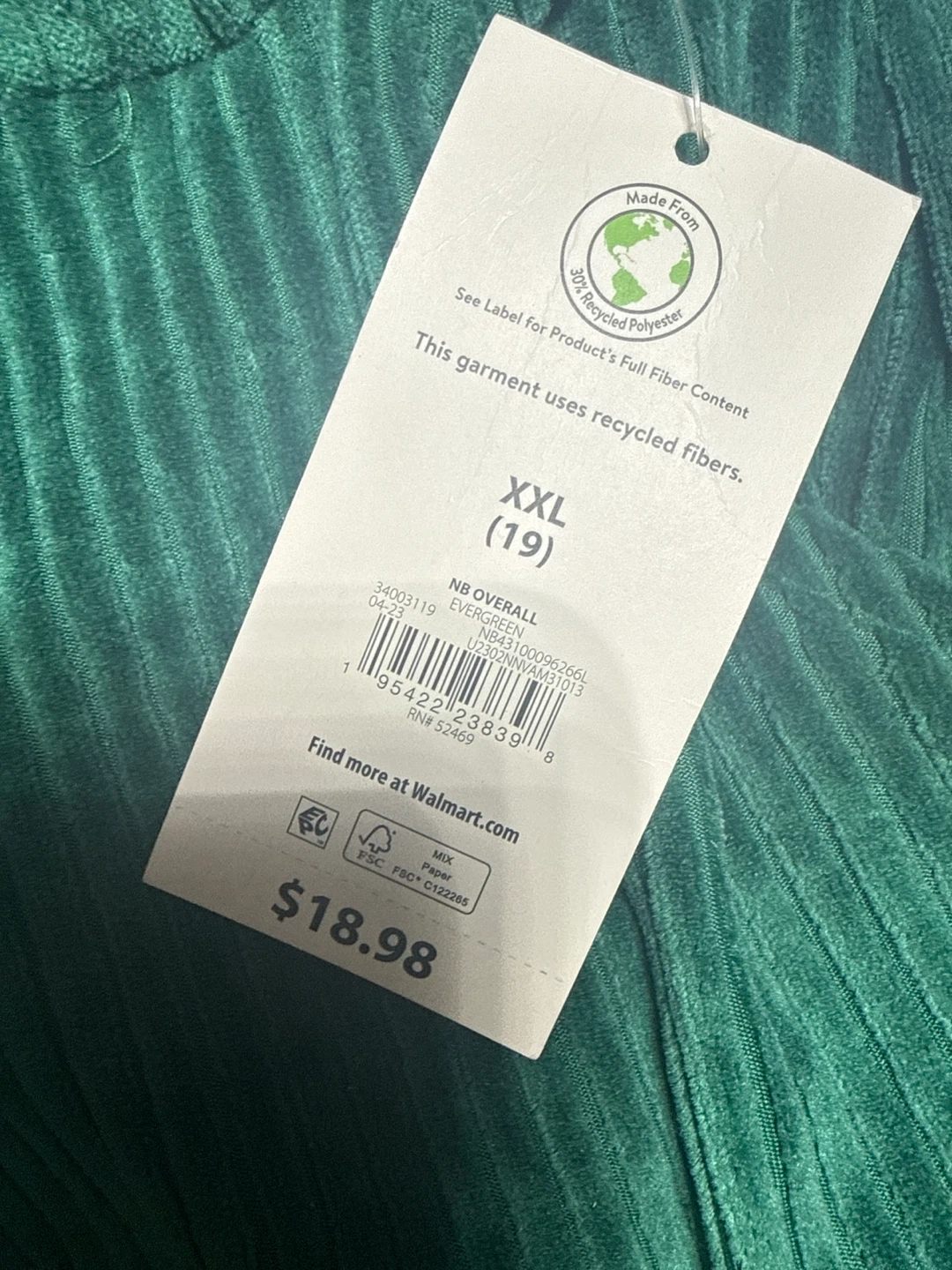Unisex Green Corduroy Overalls - Size XXL - photo 2
