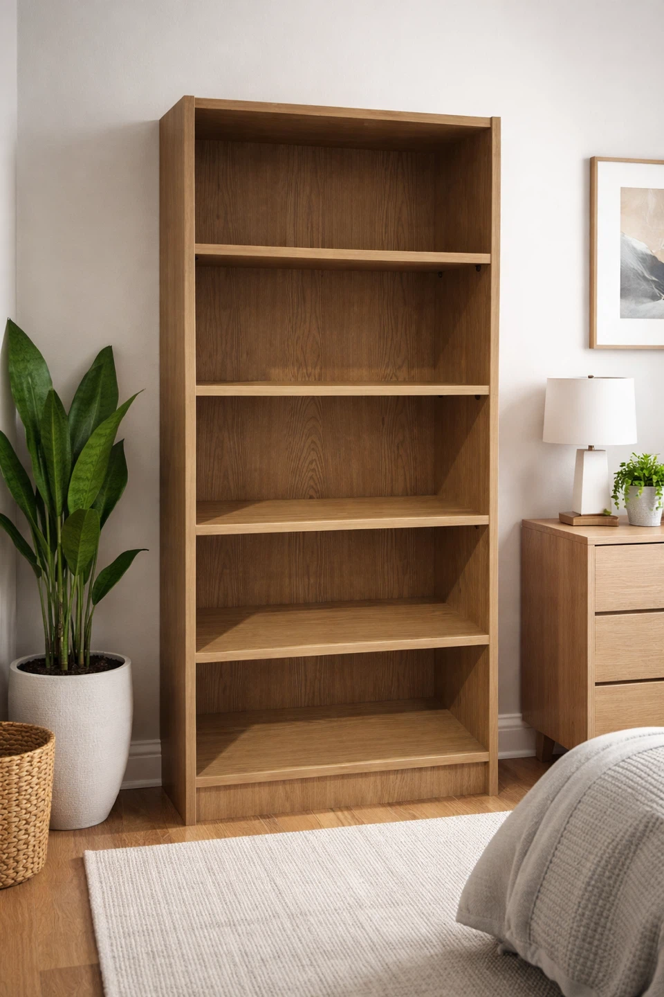 Wooden 5-Shelf Bookcase