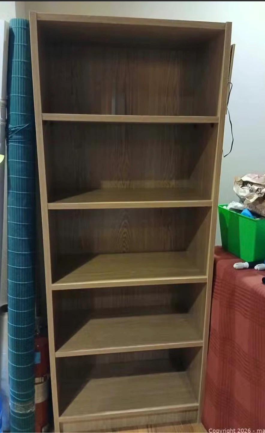 Wooden 5-Shelf Bookcase - photo 2