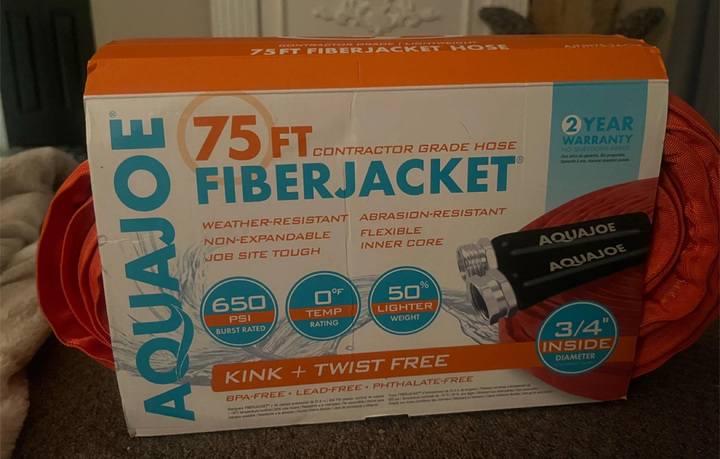 Aqua Joe 75 FT FiberJacket Contractor Grade Hose