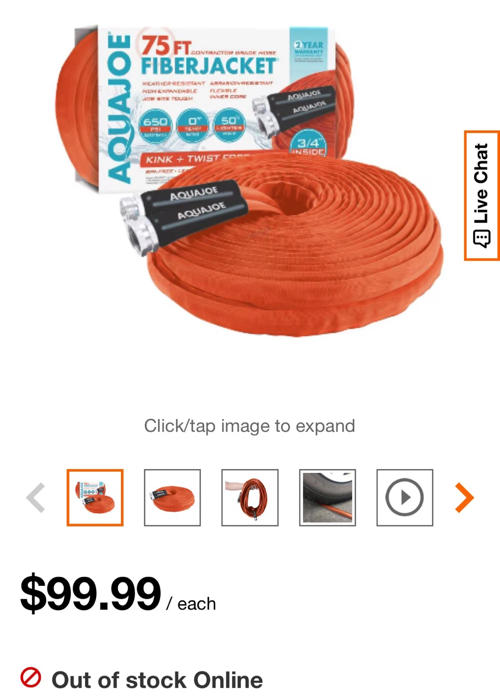 Aqua Joe 75 FT FiberJacket Contractor Grade Hose - photo 2