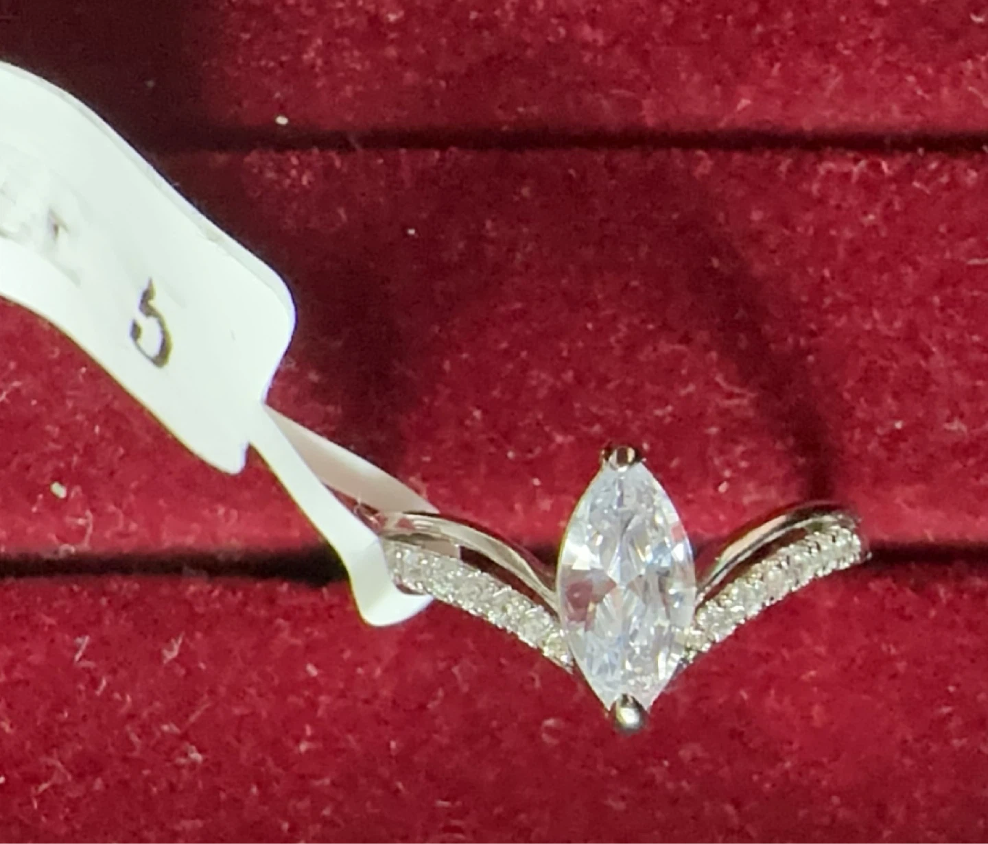 Marquise Cut Diamond Accent Ring size 5