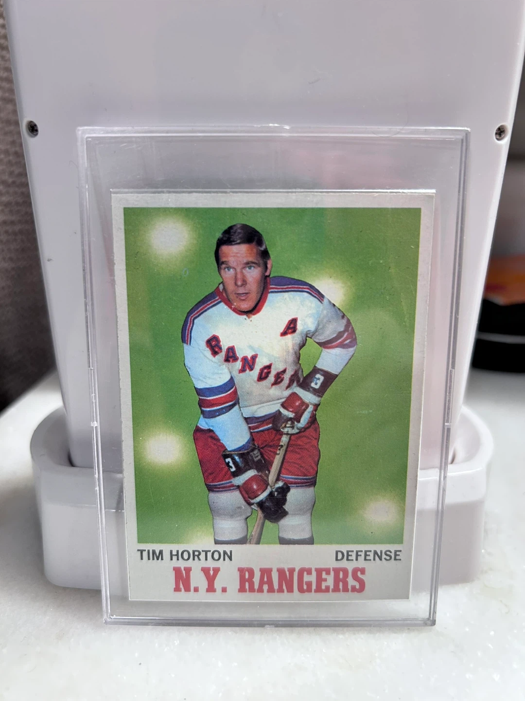 Tim Horton 1970-71 Topps Hockey Card N.Y. Rangers Defense