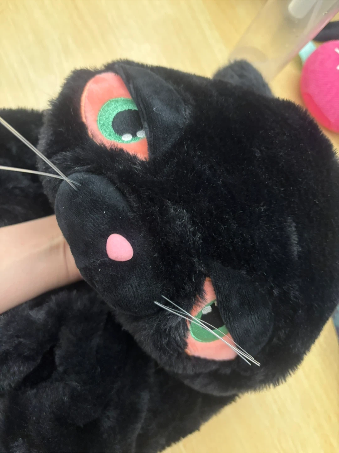 Plush Animal Hood Hat - White Bunny & Black Cat - photo 4