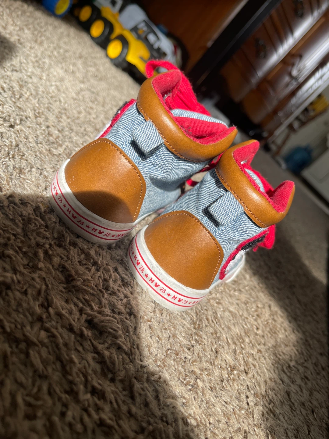 Kids Disney Mickey Mouse High-Top Sneakers Size 10 - photo 3