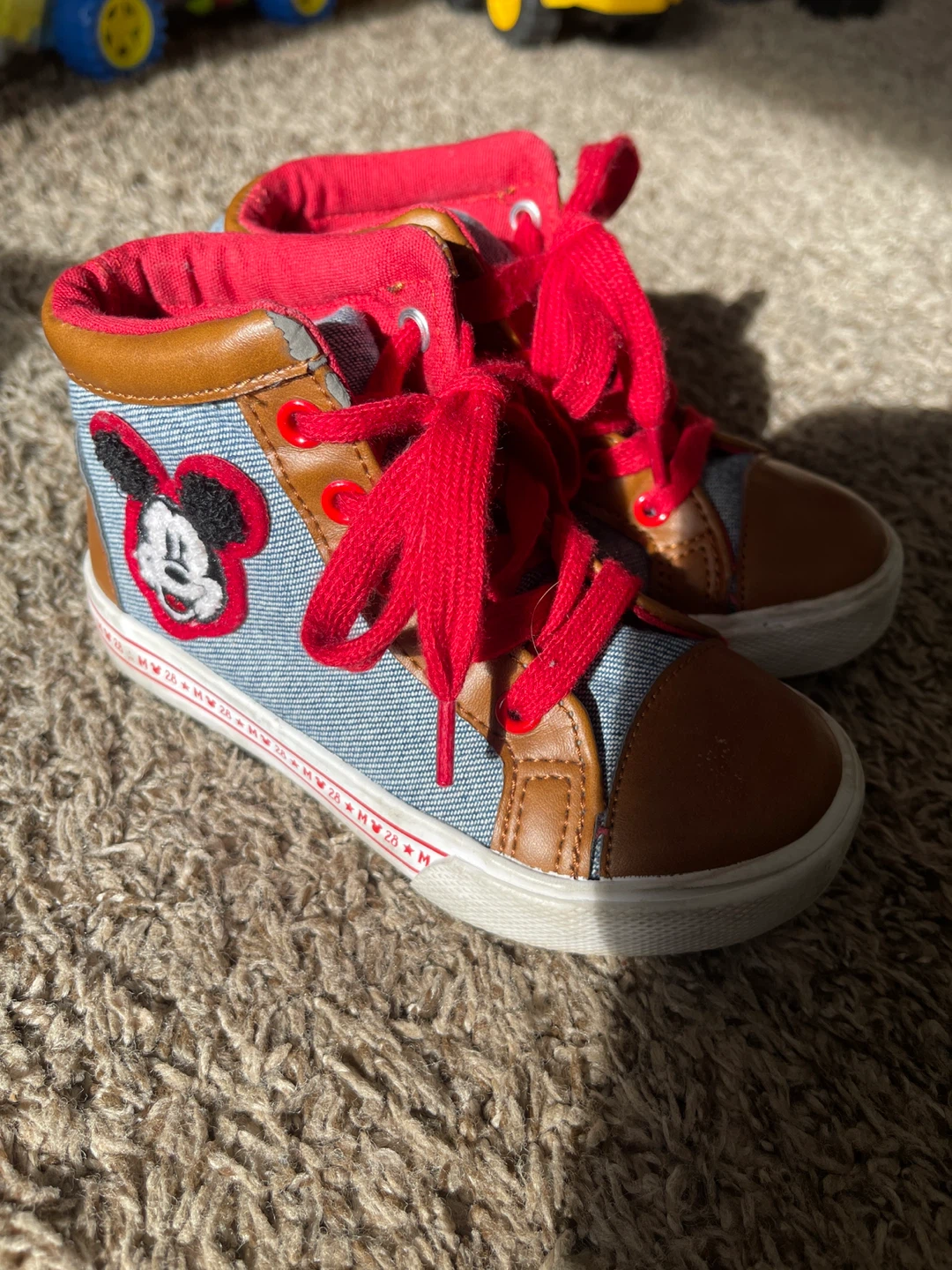 Kids Disney Mickey Mouse High-Top Sneakers Size 10 - photo 2