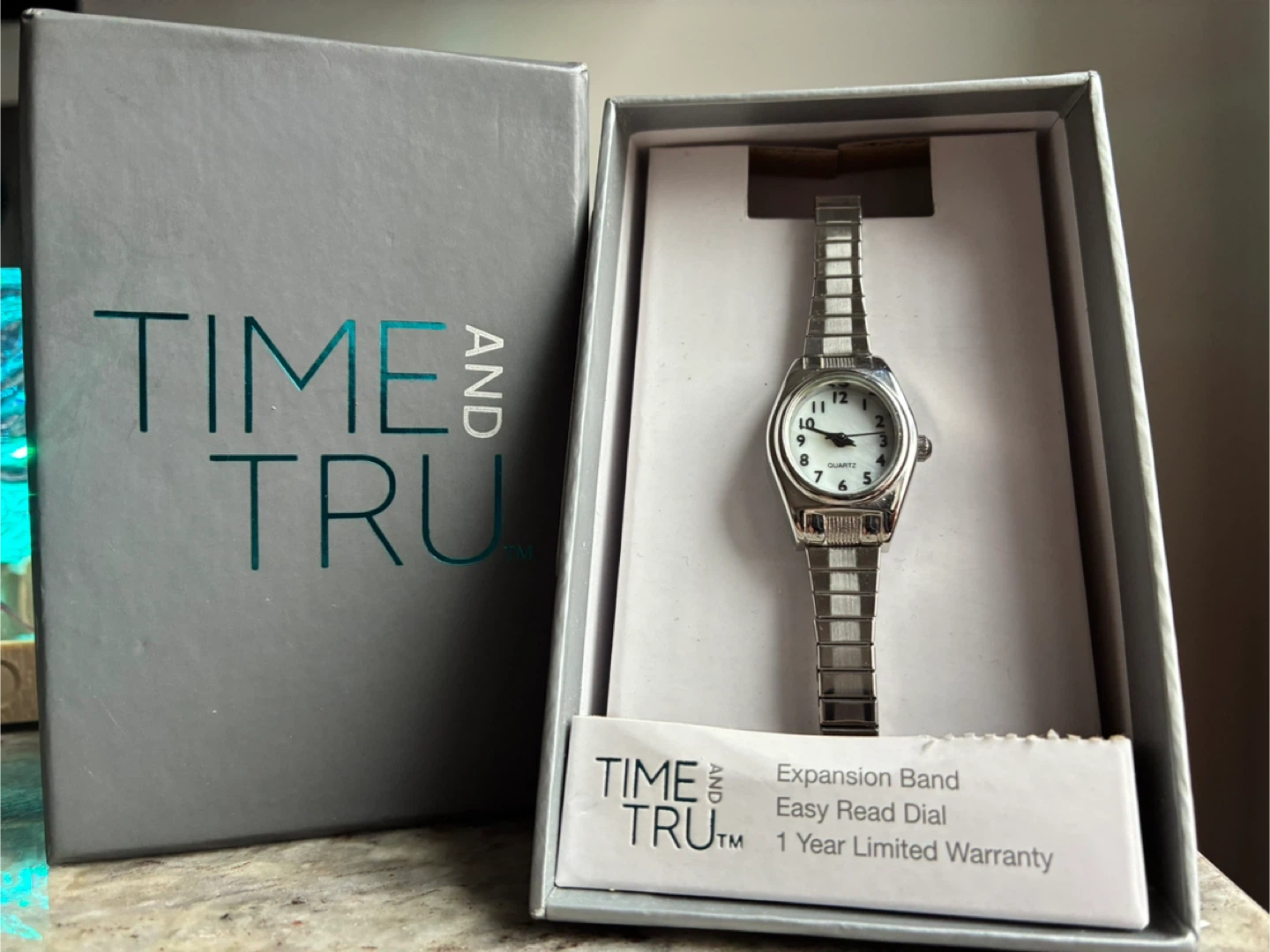 Time and Tru Women's Expansion Band Easy Read Dial Watch