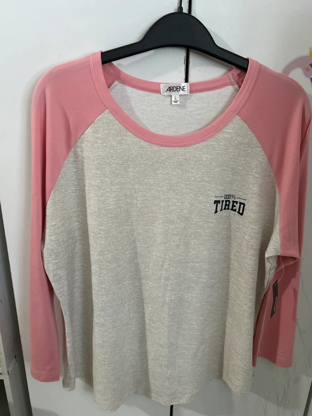 Ardene Women's "100% Tired" Baseball Tee - Size S