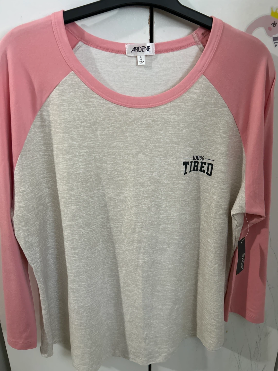 Ardene Women's "100% Tired" Baseball Tee - Size S - photo 3