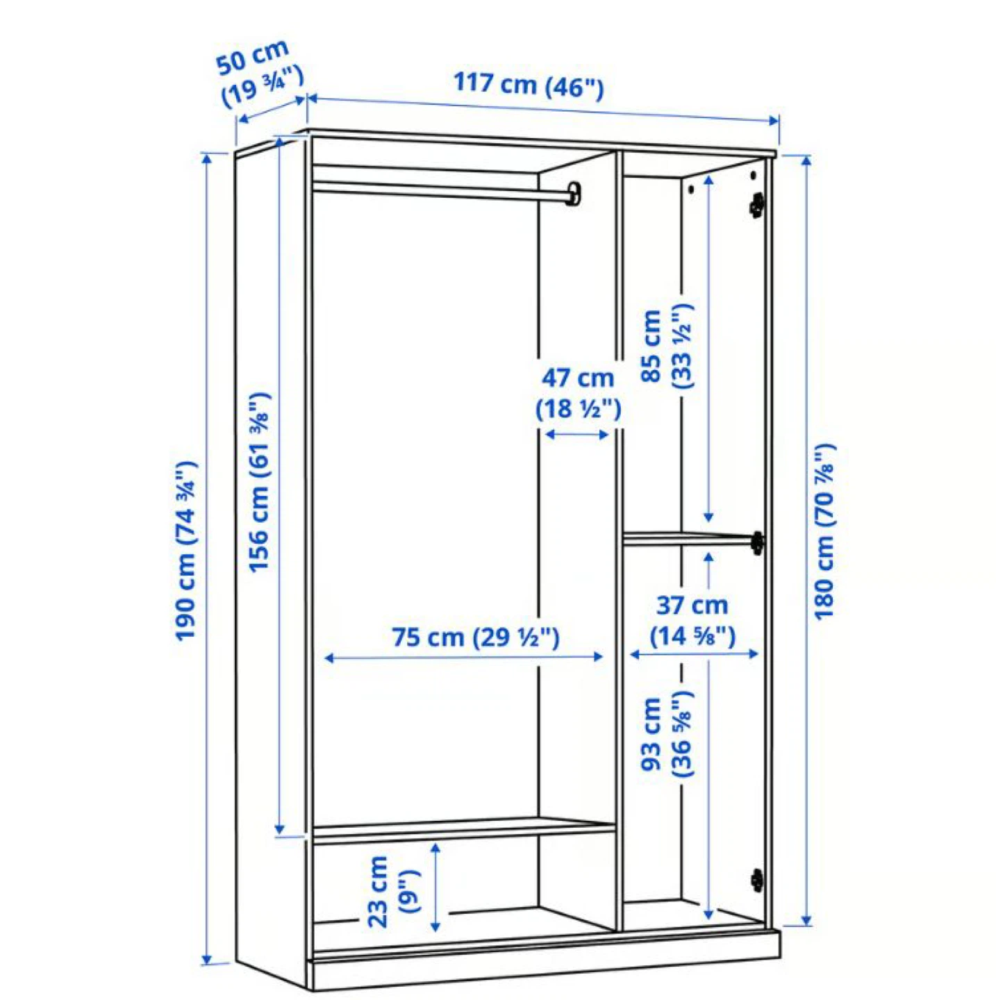 BRIMNES Wardrobe with 3 doors - photo 3