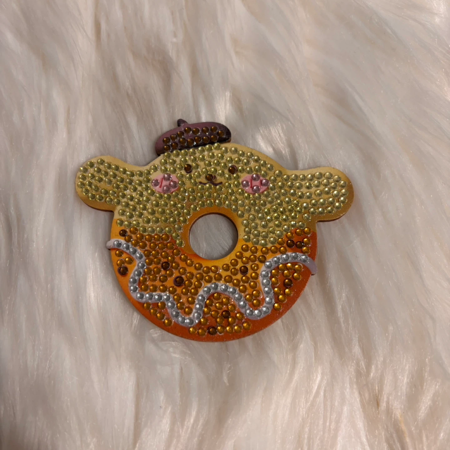 Handmade Pompompurin Wooden Donut Coaster - photo 2