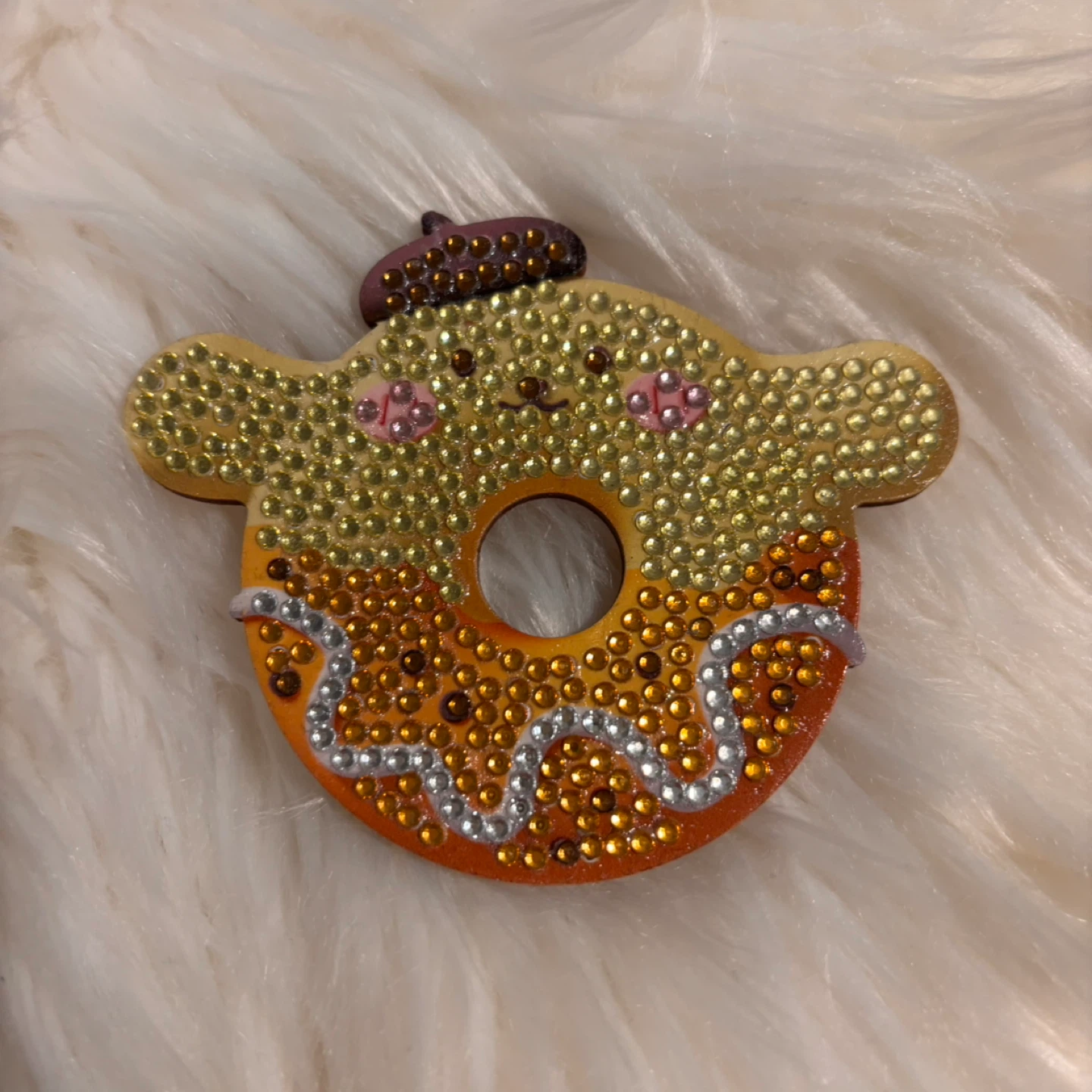 Handmade Pompompurin Wooden Donut Coaster